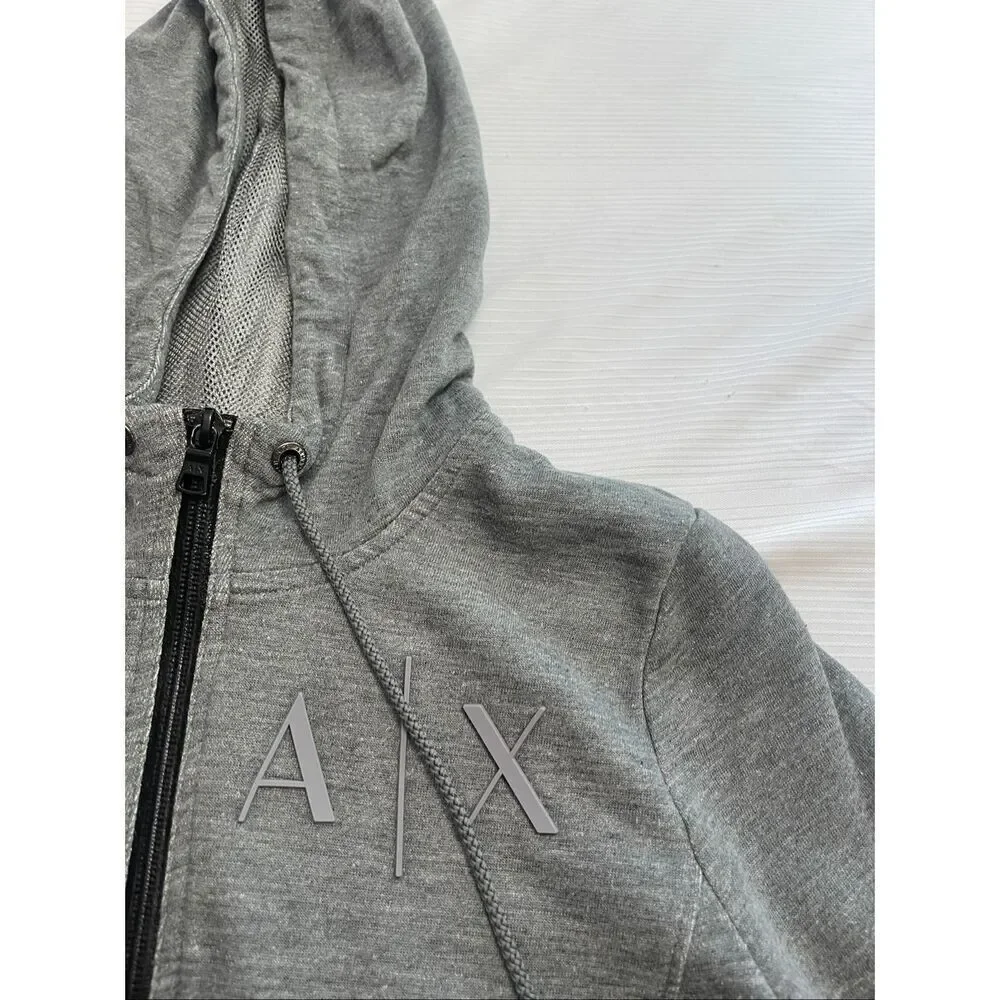 Armani Exchange Grey Zip Up Jacket Hoodie Size Small